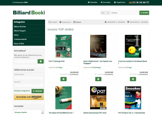 BilliardBook.com Website Screenshot