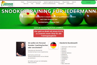 Snookertraining.de Website Screenshot